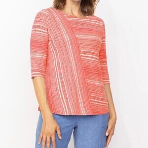 Habitat Size Medium Melon and White Striped Pullover Shirt